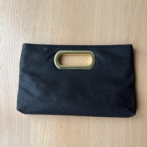 Charming Charlie Black and Gold Clutch - Picture 1 of 4